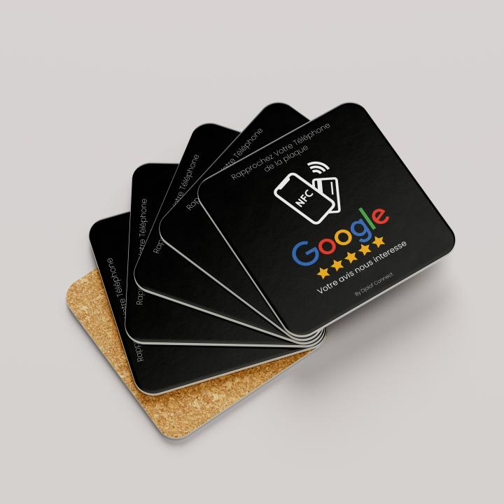 Plaque reseaux sociaux et google avis